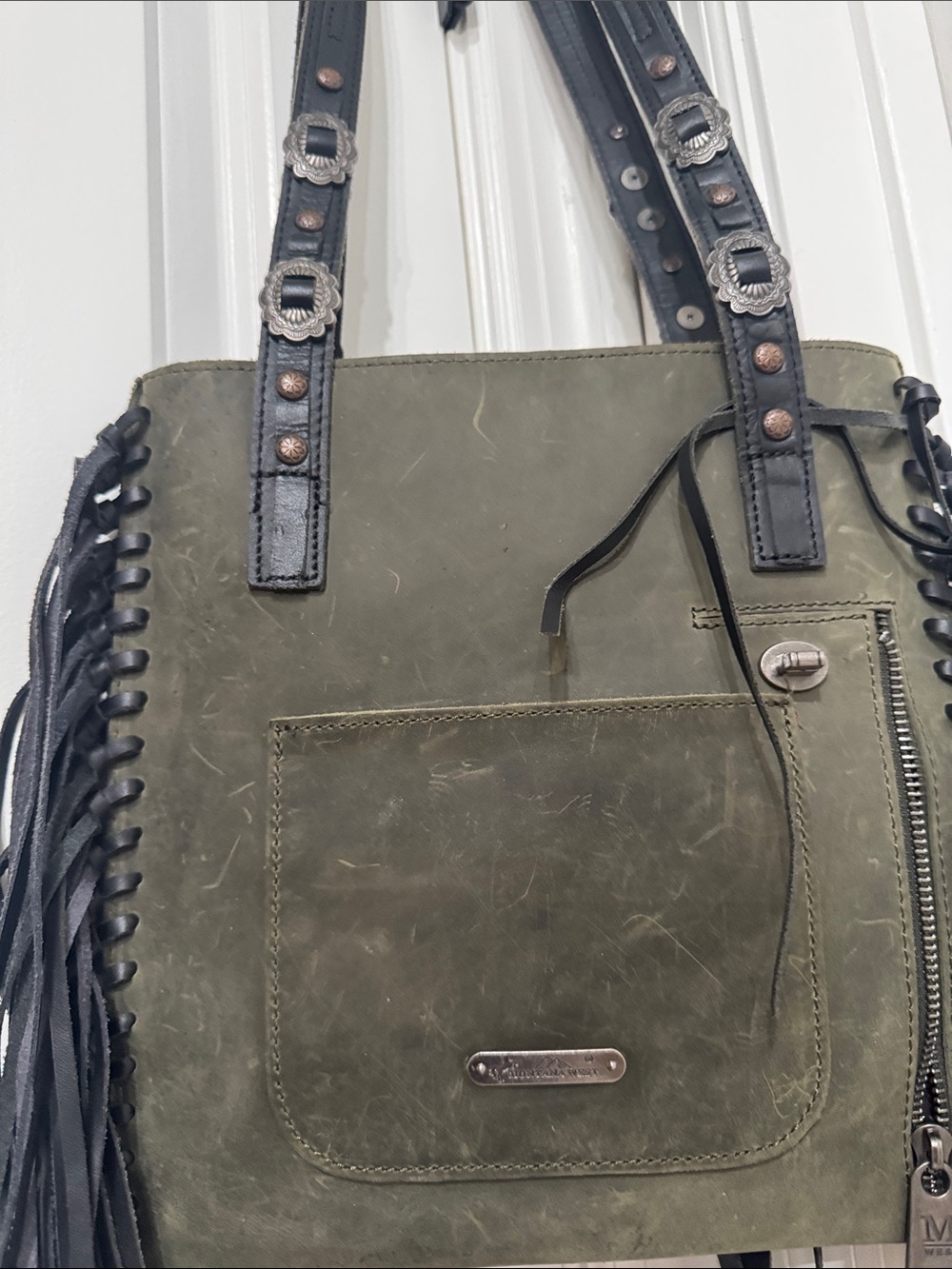 Fringed Suede Tote Bag - Brand Unspecified - Picture 2 of 3